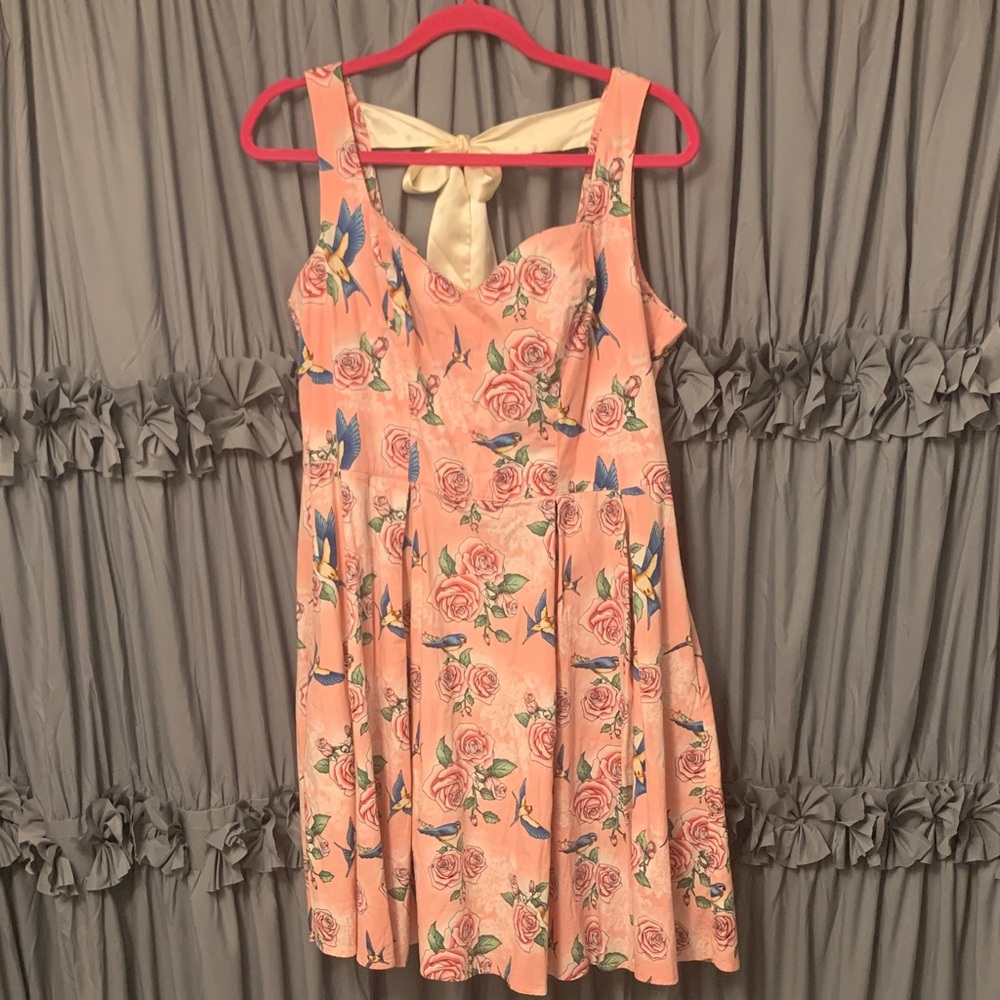 Hell Bunny Pink Floral Mini Dress